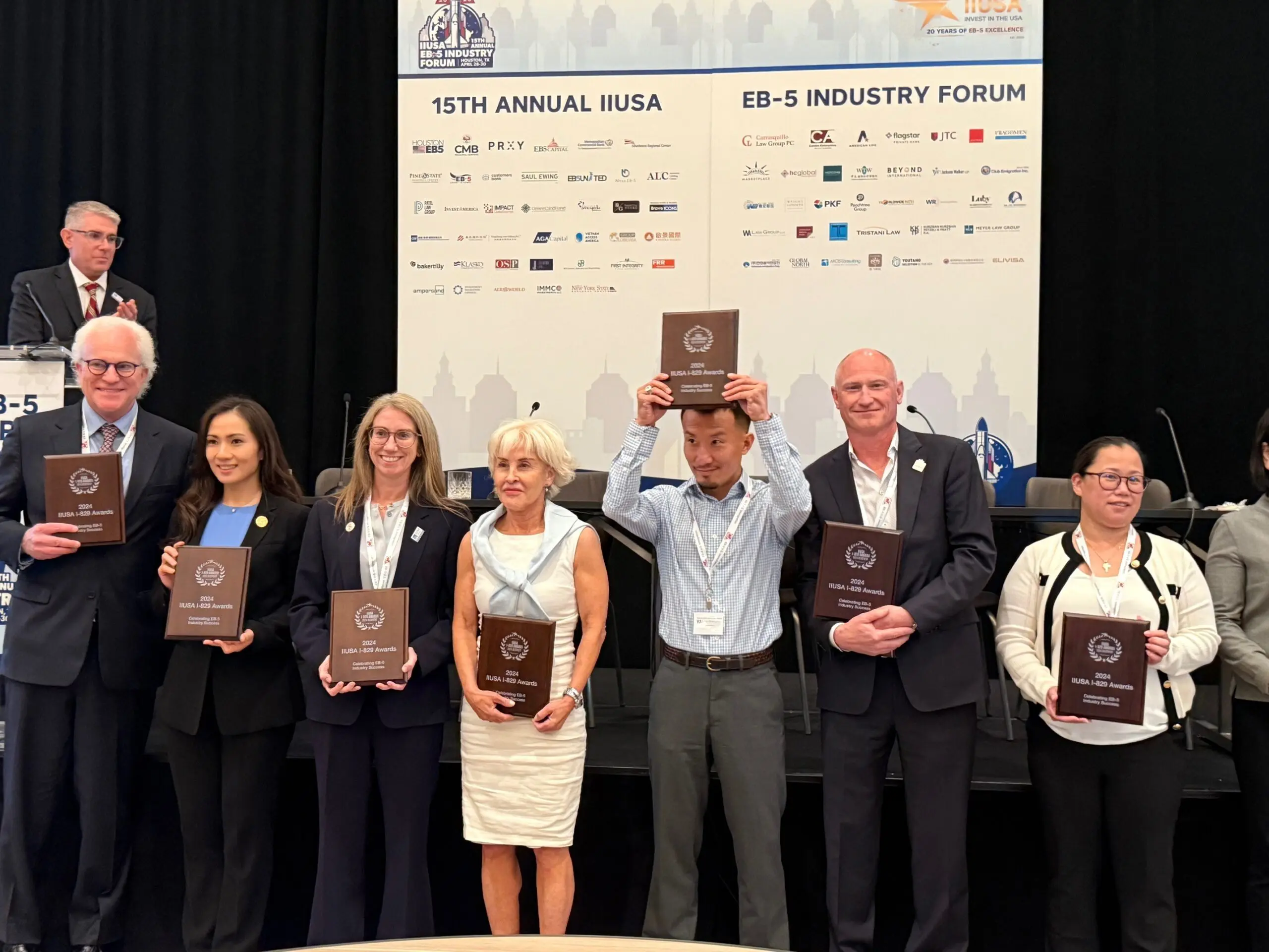 American Life's Darrell Sanders with other EB-5 industry leadership recipients of IIUSA's I-829 Awards